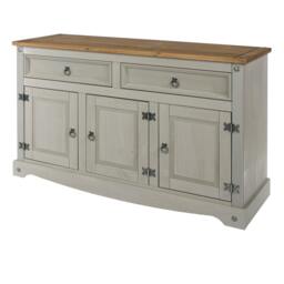 Rackhams Corona Medium Sideboard with 3 Doors & 2 Drawers - Grey - thumbnail 1