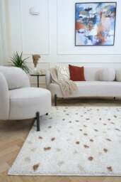 Rackhams Moodi Shaggy Cream/Terra Biscotti Rug - 80X150 cm - thumbnail 2