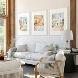 Rackhams Wall Art Decor Living Room - Set of 3 Beach Decor Wall art Prints - 20 x 30 in / 50 x 76 cm - Satin Photo paper 280 gsm - White Frame - thumbnail 2
