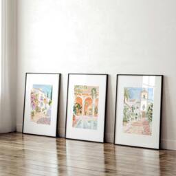 Rackhams Wall Art Decor Living Room - Set of 3 Beach Decor Wall art Prints - 20 x 30 in / 50 x 76 cm - Satin Photo paper 280 gsm - White Frame - thumbnail 6