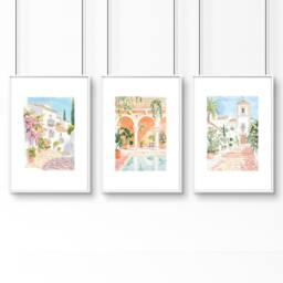Rackhams Wall Art Decor Living Room - Set of 3 Beach Decor Wall art Prints - 20 x 30 in / 50 x 76 cm - Satin Photo paper 280 gsm - White Frame - thumbnail 1