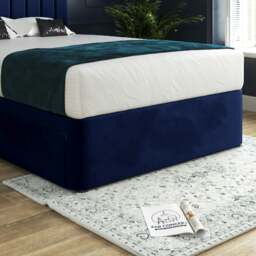 Rackhams Marcelo Upholstered Soft Velvet Bed Frame - Blue - Blue - Single - thumbnail 3