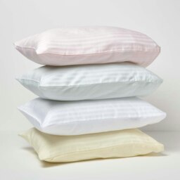 Rackhams Silky 330 TC Egyptian Cotton Satin Stripe Kids' Pillowcases – 40 x 60 cm, 2 Pack - Blue - thumbnail 6