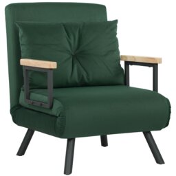 Rackhams Click Clack Single Chair Bed Settee for Living Room, Green - Green - Steel - Green - thumbnail 2