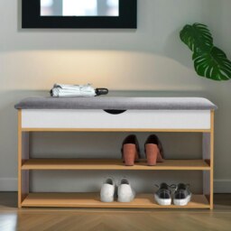Rackhams 3 Tier Shoe Storage Bench With Seat & Storage - thumbnail 6