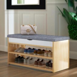 Rackhams 3 Tier Shoe Storage Bench With Seat & Storage - thumbnail 2