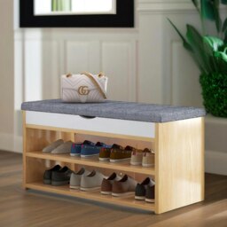 Rackhams 3 Tier Shoe Storage Bench With Seat & Storage - thumbnail 3