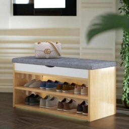 Rackhams 3 Tier Shoe Storage Bench With Seat & Storage - thumbnail 4