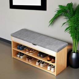 Rackhams 3 Tier Shoe Storage Bench With Seat & Storage - thumbnail 1