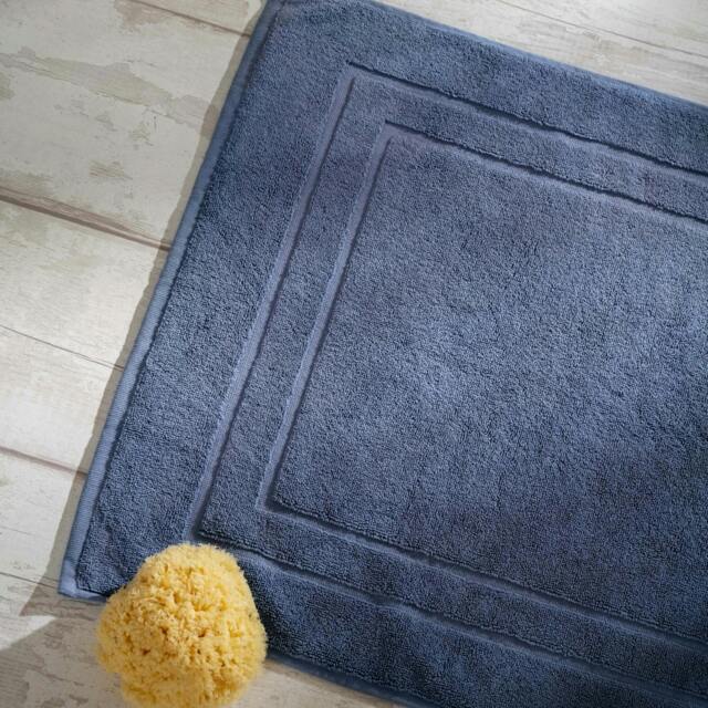 Rackhams Dusky Blue Egyptian Cotton Bath Mat - 2 Pack - image 1
