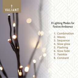 Rackhams Christmas Pathway Lights – 8 Pack Warm White LED Sprig Branches - Valiant Christmas Twig Burst Pathway Lights - 8 Pack - thumbnail 6