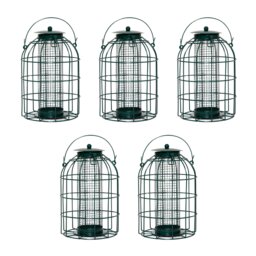 Rackhams Pack of 5 Wild Bird Hanging Nut Feeder with Squirrel Guard - thumbnail 1