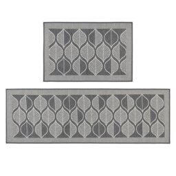 Rackhams Expression Machine Washable Entrance Doormat and Runner Set - Leaves