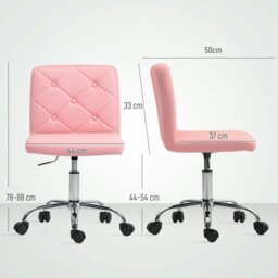 Rackhams Modern Vanity Computer Desk Chair with Rolling Wheels, Pink - White - Yes - Office Chair - thumbnail 6