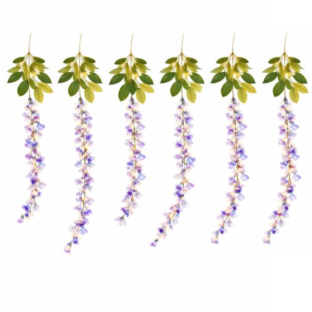 Rackhams Solar Hanging Lights – Wisteria Flower 6 Piece Set with 60 LED Garden Lights - image 1