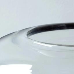 Rackhams LSA Oblate Glass Vase Lantern 21.5cm with Walnut Base Clear - Glass - 1 - Clear - thumbnail 3