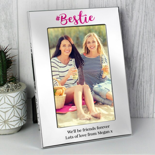 Rackhams Personalised #Bestie 6x4 Silver Photo Frame - image 1