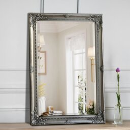 Rackhams Provence Antique Silver Rectangle Wall Mirror 60cm x 90cm - Silver - thumbnail 5
