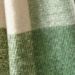 Rackhams Faux Mohair Check Blanket Throw Green - 130 x 170 cm - Green - thumbnail 3
