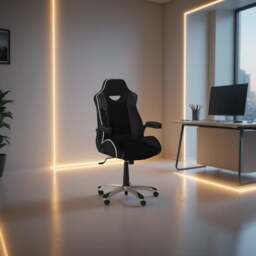 Rackhams Silverstone Gaming Chair in Black - Black - thumbnail 4