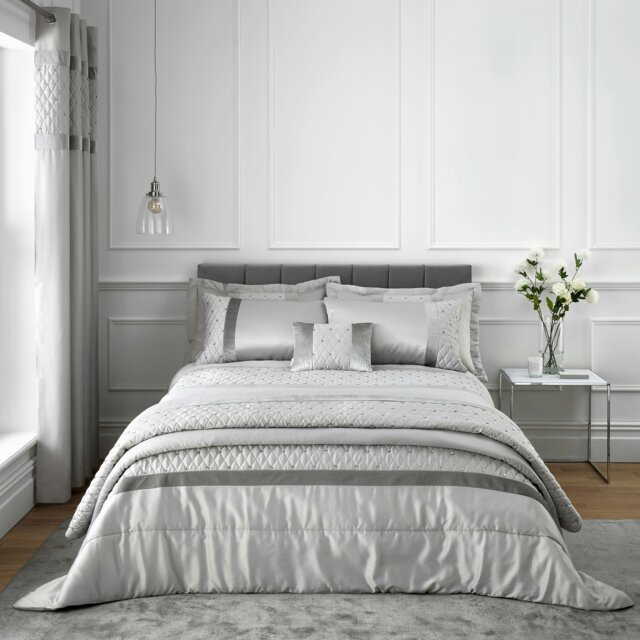 Rackhams Sequin Cluster Duvet Cover Set - Silver Grey - King - image 1