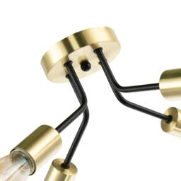 Rackhams Vintage Industrial Ceiling Light Fitting in Satin Gold and Matte Black - thumbnail 4