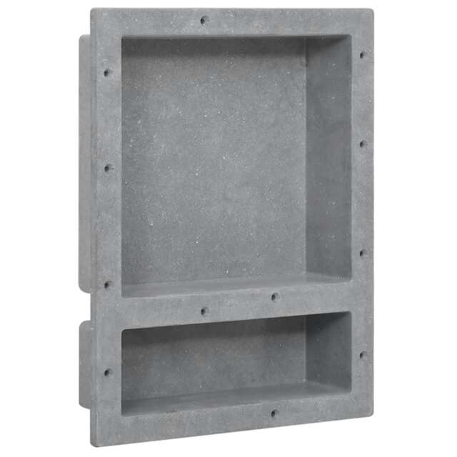 Rackhams Shower Niche with 2 Compartments Matt Grey 41x51x10 cm