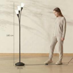 Rackhams Modern Upright Floor Lamp with 3 Light, Steel Base for Living Room - thumbnail 3