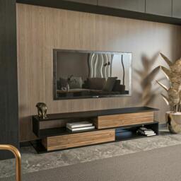 "Rackhams Cortez Modern Tv Stand Tv Unit TV Cabinet for Tv's up to 72"" - Black Alina"