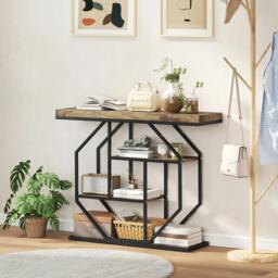 Rackhams Industrial Console Table, Hallway Table with 4-Tier Shelves - Industrial - 100