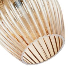 Rackhams Modern Gold Easy Fit Pendant Lighting Shade with Ridged Fluted Lines - thumbnail 5