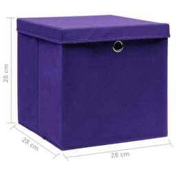 Rackhams Storage Boxes with Covers 10 pcs 28x28x28 cm Purple - thumbnail 6