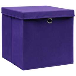 Rackhams Storage Boxes with Covers 10 pcs 28x28x28 cm Purple - thumbnail 2