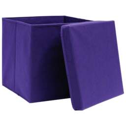 Rackhams Storage Boxes with Covers 10 pcs 28x28x28 cm Purple - thumbnail 4