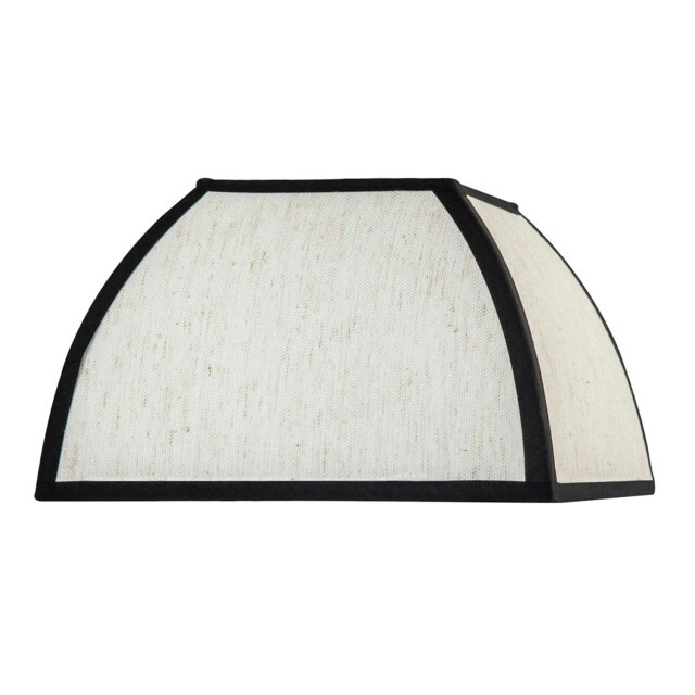 Rackhams Vintage Victorian Square Lamp Shade in Oatmeal Linen and Black Trim - image 1