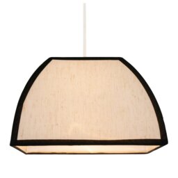 Rackhams Vintage Victorian Square Lamp Shade in Oatmeal Linen and Black Trim - thumbnail 3