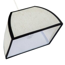 Rackhams Vintage Victorian Square Lamp Shade in Oatmeal Linen and Black Trim - thumbnail 5
