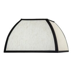 Rackhams Vintage Victorian Square Lamp Shade in Oatmeal Linen and Black Trim