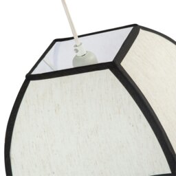 Rackhams Vintage Victorian Square Lamp Shade in Oatmeal Linen and Black Trim - thumbnail 4