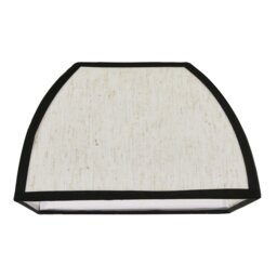 Rackhams Vintage Victorian Square Lamp Shade in Oatmeal Linen and Black Trim - thumbnail 2
