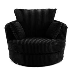 Rackhams Amalfi Sofa Range - Black - Swivel Chair - thumbnail 1