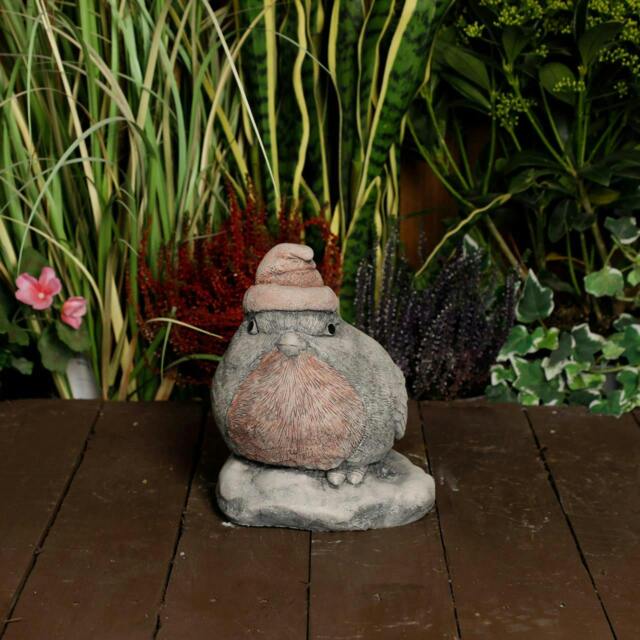 Rackhams Stone Cast 'Christmas Robin' Garden Ornament - image 1