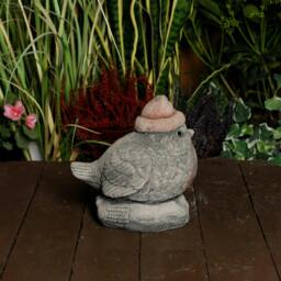 Rackhams Stone Cast 'Christmas Robin' Garden Ornament - thumbnail 2