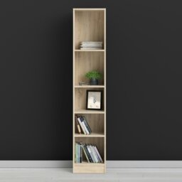 Rackhams Basic Tall Narrow Bookcase (4 Shelves) in Oak - Oak - Wood - 1