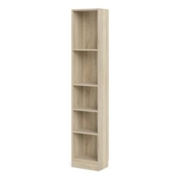 Rackhams Basic Tall Narrow Bookcase (4 Shelves) in Oak - Oak - Wood - 1 - thumbnail 4