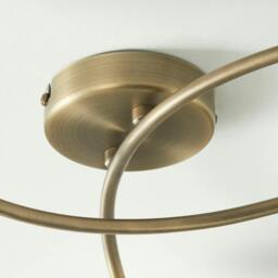 Rackhams Jaymie 3-Light Antique Brass Semi-Flush Ceiling Light - thumbnail 5