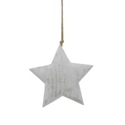 Rackhams White Washed Star Christmas Hanging Decoration - White - White - L - 100% Mixed - thumbnail 1