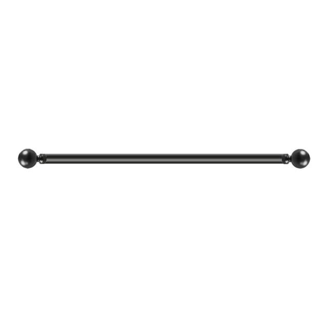 Rackhams Steel Curtain Rod Quiet Rail Pole Pommel Set Extendable Adjustable Black - image 1