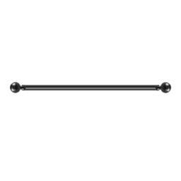 Rackhams Steel Curtain Rod Quiet Rail Pole Pommel Set Extendable Adjustable Black - thumbnail 1