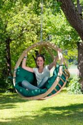 Rackhams Globo Hanging Egg Chair & Stand Set - Verde Green - thumbnail 5